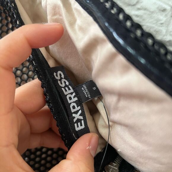 Express || NWT Black Lace Strapless Cocktail Silhouette Sexy Club Mini Dress 6 - Picture 5 of 11